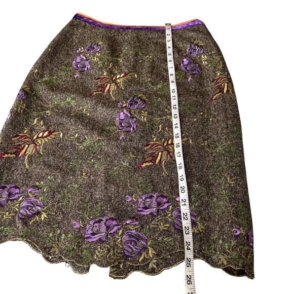 Etcetera Womens Wool Blend Scallop Hem Skirt Size 4 Embroidered Pencil - Picture 7 of 8